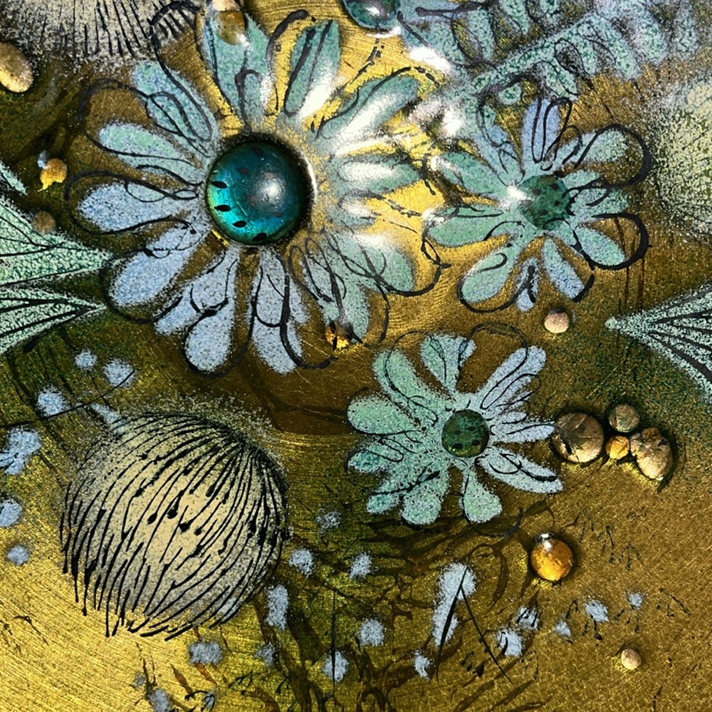 Sasha Brastoff copper and enamel display plate...10” across..vintage - Picture 3 of 5